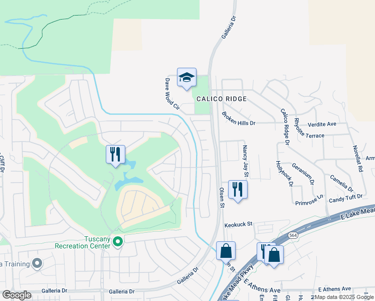 map of restaurants, bars, coffee shops, grocery stores, and more near 1053 Via Canale Drive in Henderson