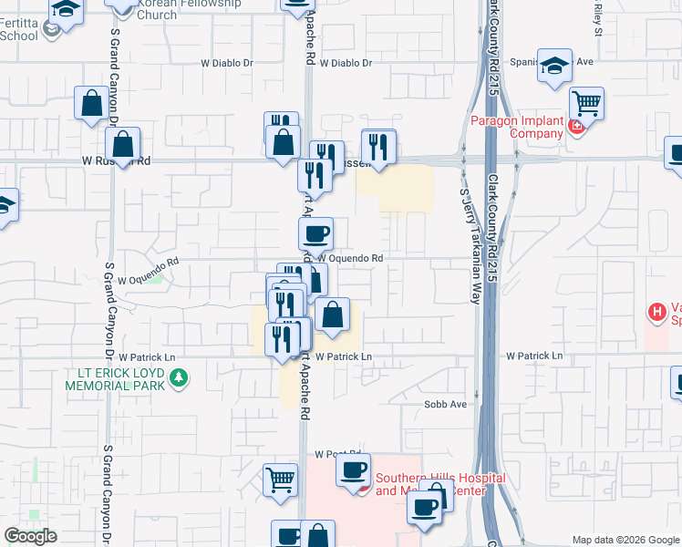 map of restaurants, bars, coffee shops, grocery stores, and more near 9325 Mandeville Bay Avenue in Las Vegas