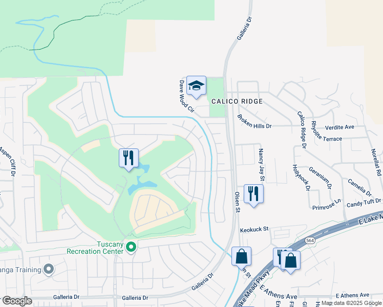 map of restaurants, bars, coffee shops, grocery stores, and more near 1093 Via Prato Lane in Henderson