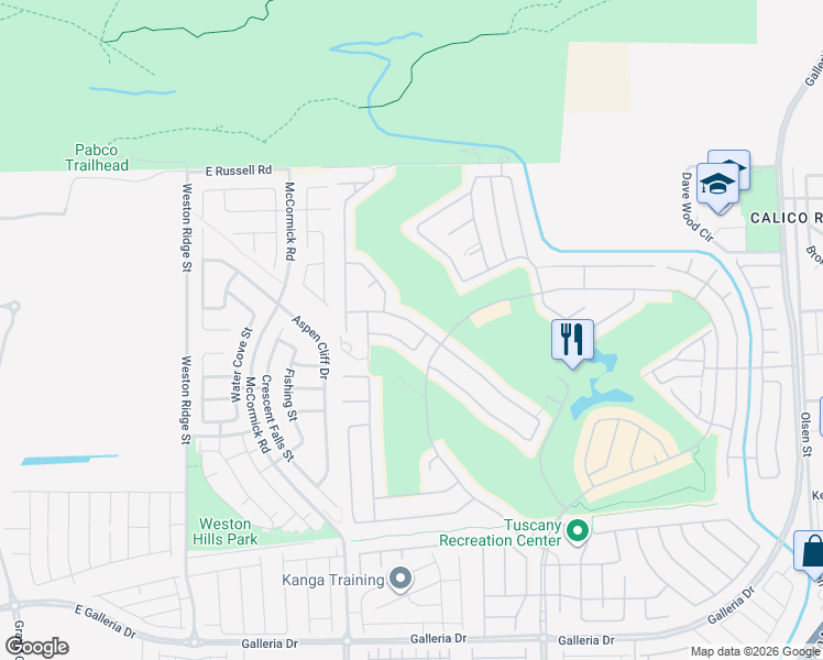 map of restaurants, bars, coffee shops, grocery stores, and more near 261 Via Morelli in Henderson