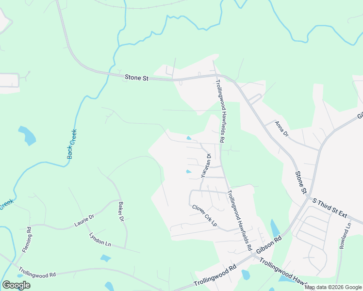 map of restaurants, bars, coffee shops, grocery stores, and more near Bonfire Drive in Alamance County
