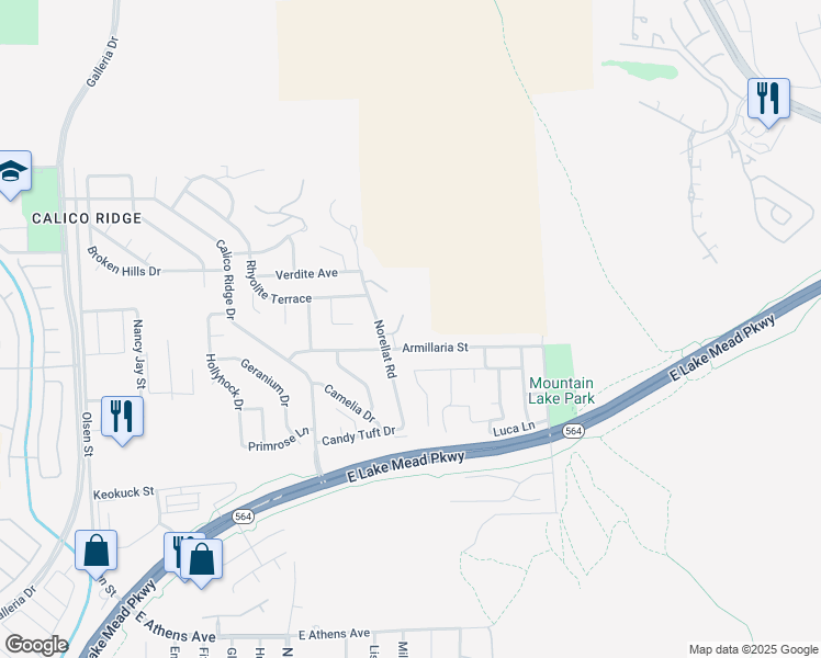 map of restaurants, bars, coffee shops, grocery stores, and more near 1000 Feather Point Court in Henderson