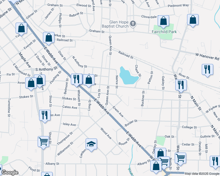 map of restaurants, bars, coffee shops, grocery stores, and more near 1209 Sidney Avenue in Burlington