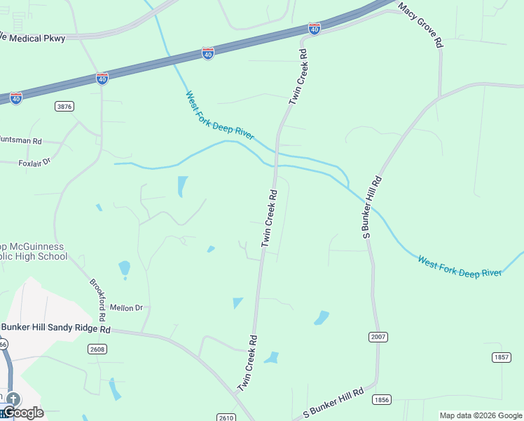 map of restaurants, bars, coffee shops, grocery stores, and more near 868 Twin Creek Road in Kernersville