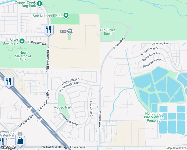 map of restaurants, bars, coffee shops, grocery stores, and more near 1076 Little House Court in Henderson