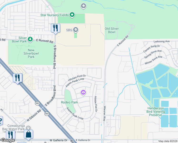 map of restaurants, bars, coffee shops, grocery stores, and more near 1077 Deep Well Court in Henderson