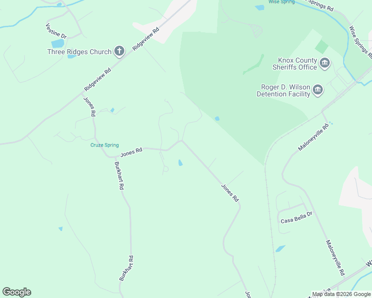 map of restaurants, bars, coffee shops, grocery stores, and more near 5515 Jones Road in Knoxville