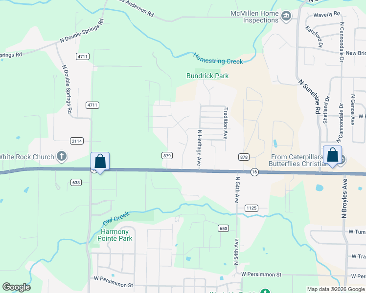map of restaurants, bars, coffee shops, grocery stores, and more near 5857 West Luna Street in Fayetteville