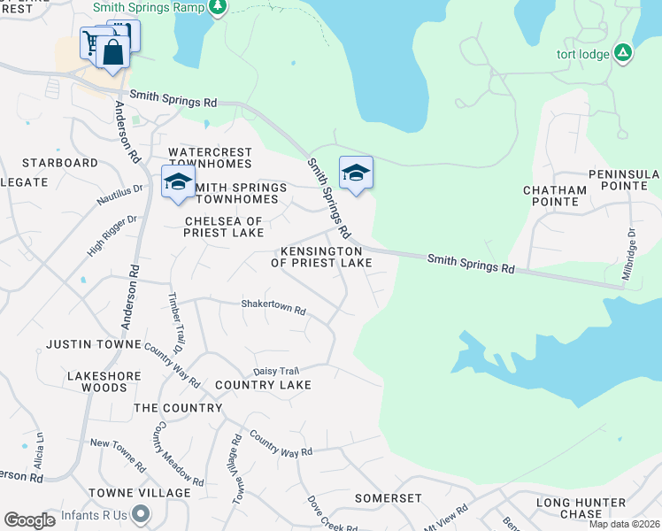 map of restaurants, bars, coffee shops, grocery stores, and more near 3117 Windsor Green Drive in Nashville