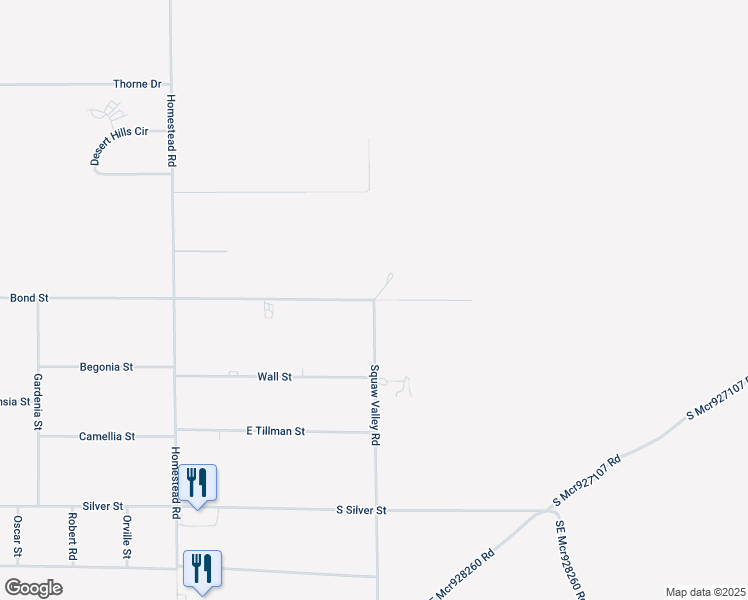 map of restaurants, bars, coffee shops, grocery stores, and more near 1930 East Bond Street in Pahrump