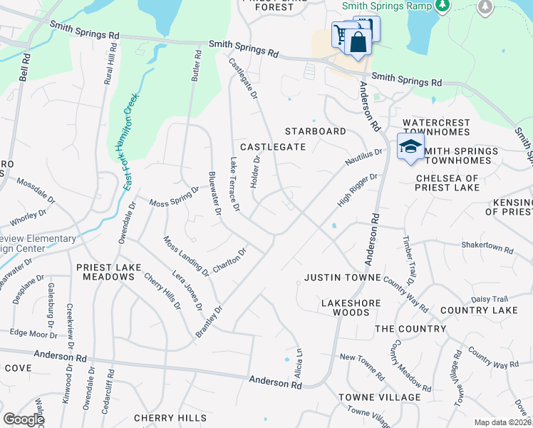 map of restaurants, bars, coffee shops, grocery stores, and more near 806 Holder Court in Nashville