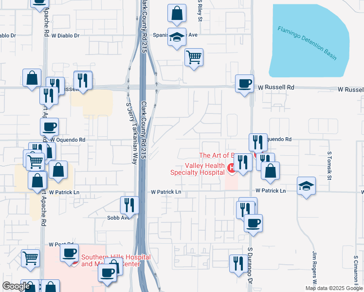 map of restaurants, bars, coffee shops, grocery stores, and more near 8868 Sacred Falls Avenue in Las Vegas