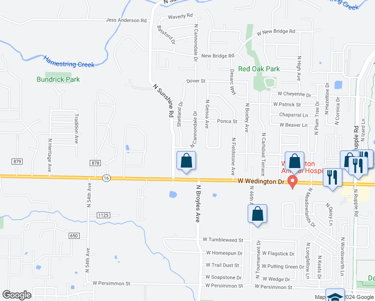 map of restaurants, bars, coffee shops, grocery stores, and more near 1276 North Cannondale Drive in Fayetteville