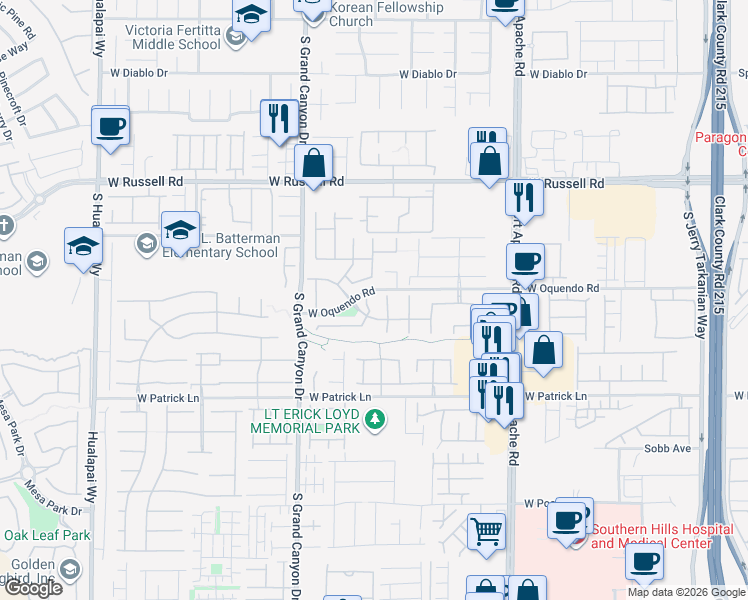 map of restaurants, bars, coffee shops, grocery stores, and more near 9657 Gentle Spirit Drive in Las Vegas