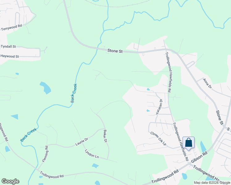 map of restaurants, bars, coffee shops, grocery stores, and more near 736 Baker Court in Haw River