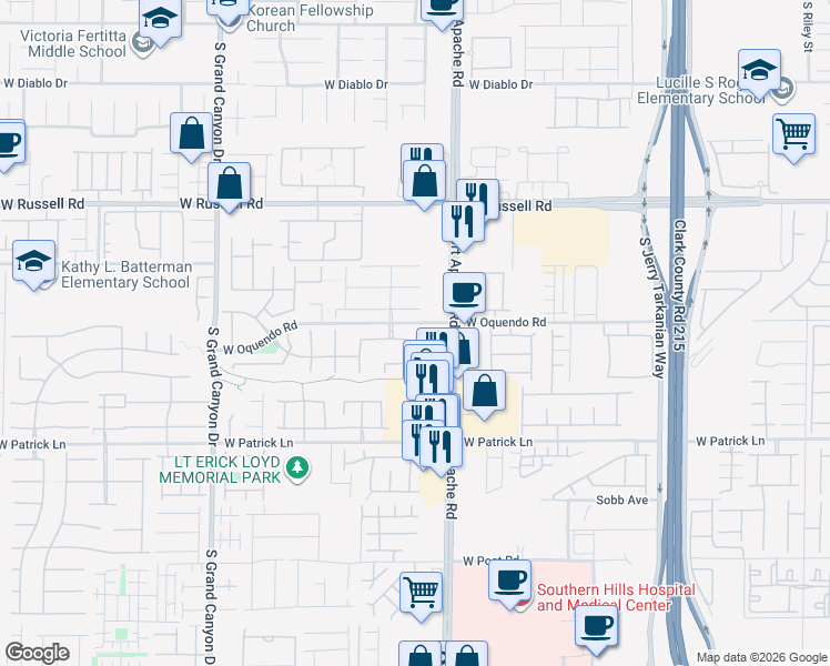 map of restaurants, bars, coffee shops, grocery stores, and more near 9470 Grove Ridge Avenue in Las Vegas