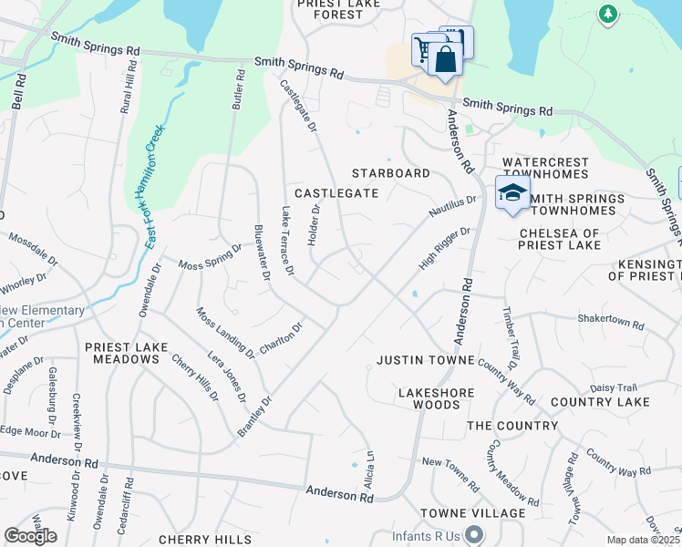 map of restaurants, bars, coffee shops, grocery stores, and more near 808 Holder Court in Nashville