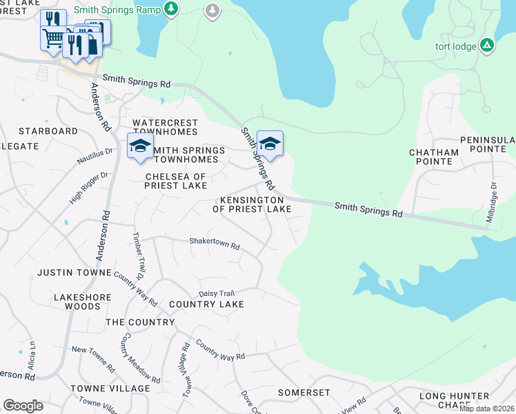 map of restaurants, bars, coffee shops, grocery stores, and more near 3117 Windsor Green Drive in Nashville