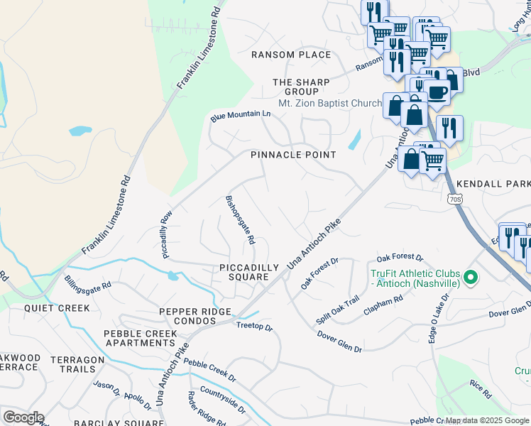 map of restaurants, bars, coffee shops, grocery stores, and more near 939 Strand Fleet Drive in Nashville