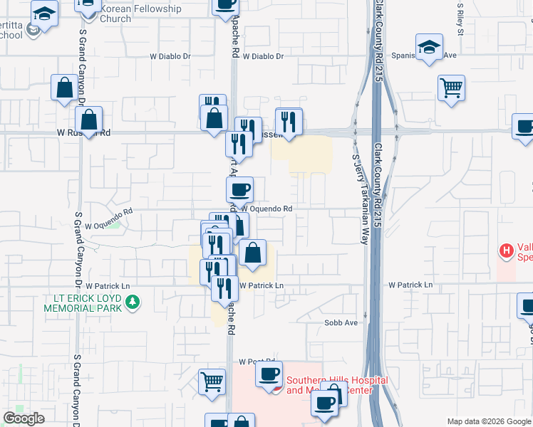 map of restaurants, bars, coffee shops, grocery stores, and more near 9308 Mandeville Bay Avenue in Las Vegas