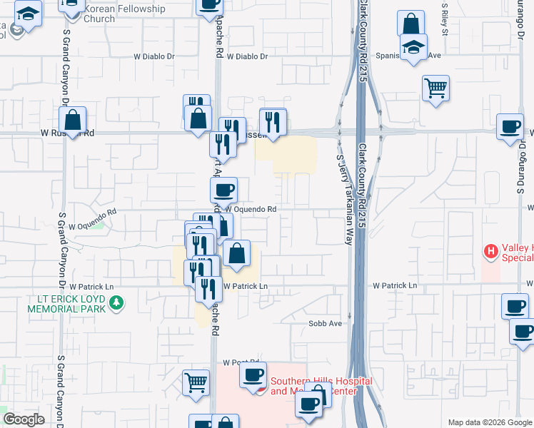 map of restaurants, bars, coffee shops, grocery stores, and more near 9266 Mandeville Bay Avenue in Las Vegas