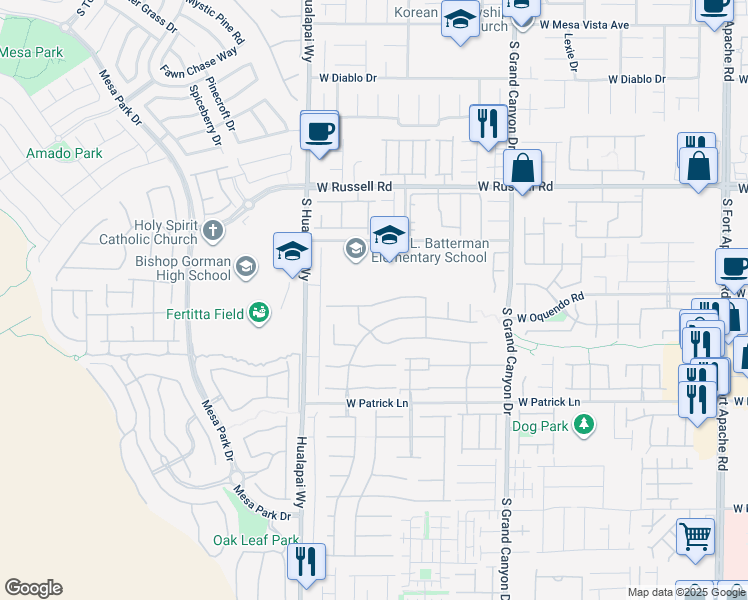 map of restaurants, bars, coffee shops, grocery stores, and more near 10045 Prattville Avenue in Las Vegas