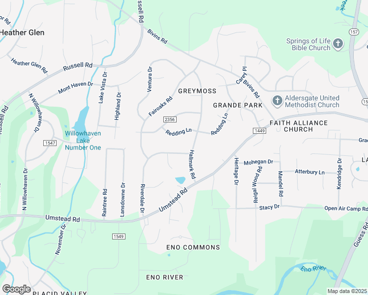 map of restaurants, bars, coffee shops, grocery stores, and more near 415 Riverdale Drive in Durham