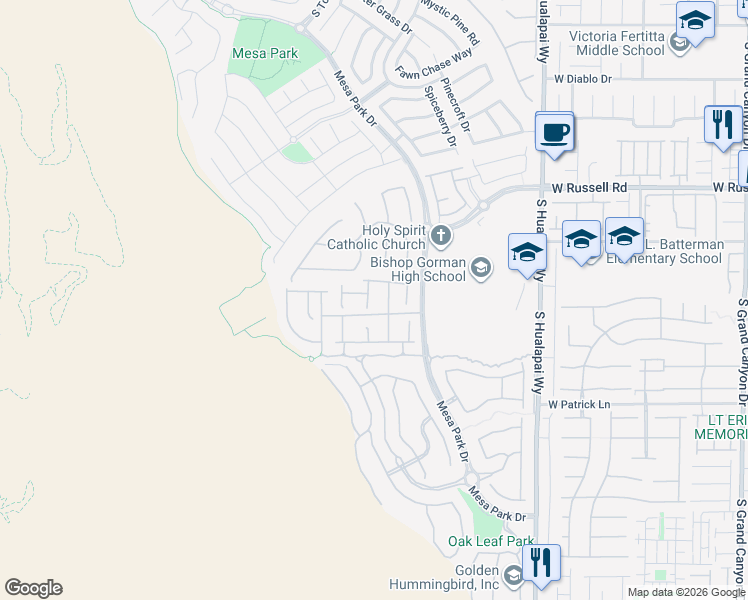 map of restaurants, bars, coffee shops, grocery stores, and more near 5864 Sky Cloud Lane in Las Vegas