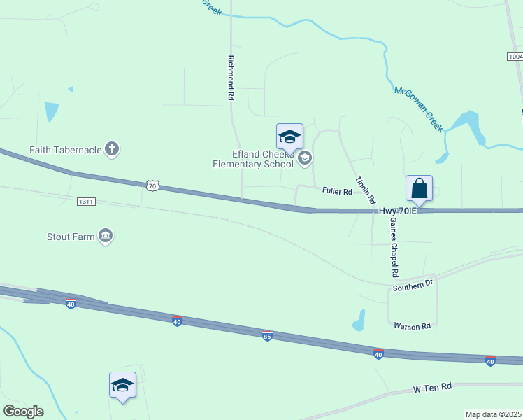 map of restaurants, bars, coffee shops, grocery stores, and more near 4512 U.S. 70 in Mebane