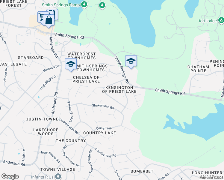 map of restaurants, bars, coffee shops, grocery stores, and more near 3212 Brookmont Circle in Nashville