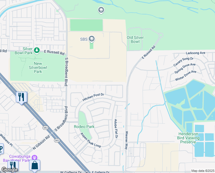 map of restaurants, bars, coffee shops, grocery stores, and more near 1077 Deep Well Court in Henderson