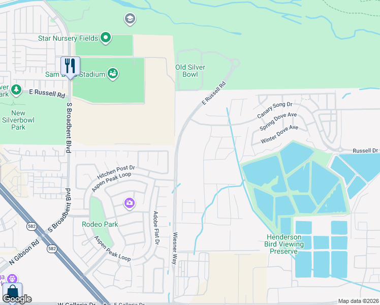 map of restaurants, bars, coffee shops, grocery stores, and more near 563 Scarlet Crest Avenue in Henderson