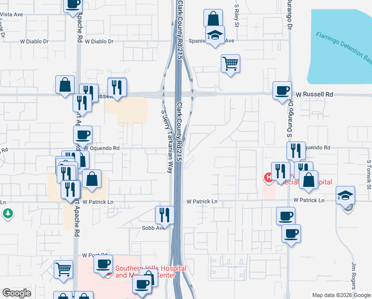 map of restaurants, bars, coffee shops, grocery stores, and more near 5993 Wellington Peak Road in Las Vegas