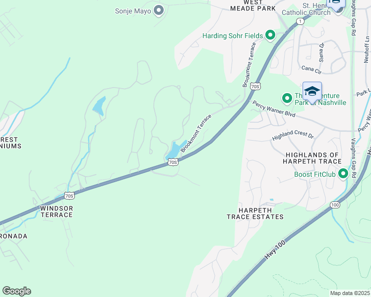 map of restaurants, bars, coffee shops, grocery stores, and more near 6767 Brookmont Terrace in Nashville