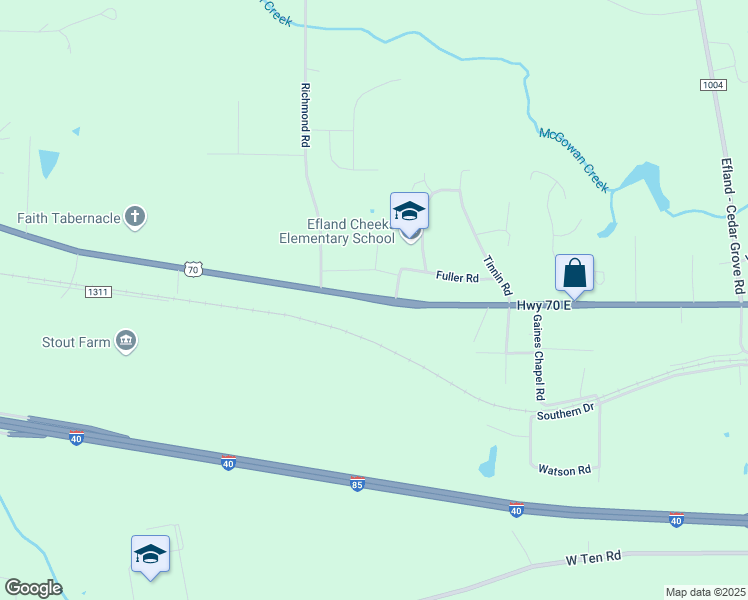 map of restaurants, bars, coffee shops, grocery stores, and more near 4402 U.S. 70 in Mebane