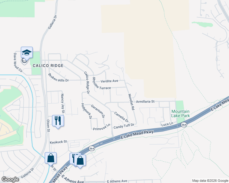 map of restaurants, bars, coffee shops, grocery stores, and more near 1124 Whistle Court in Henderson