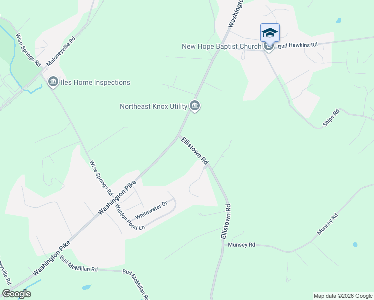 map of restaurants, bars, coffee shops, grocery stores, and more near 4633 Ellistown Road in Knoxville