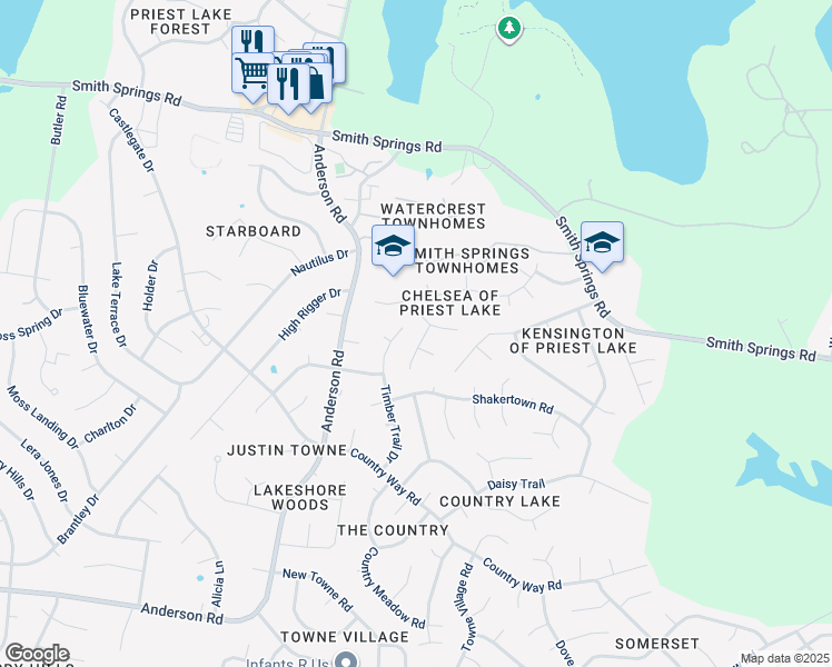 map of restaurants, bars, coffee shops, grocery stores, and more near 2916 Sheana Way in Nashville