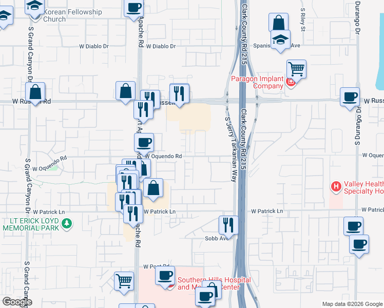 map of restaurants, bars, coffee shops, grocery stores, and more near 5866 Kips Bay Street in Las Vegas