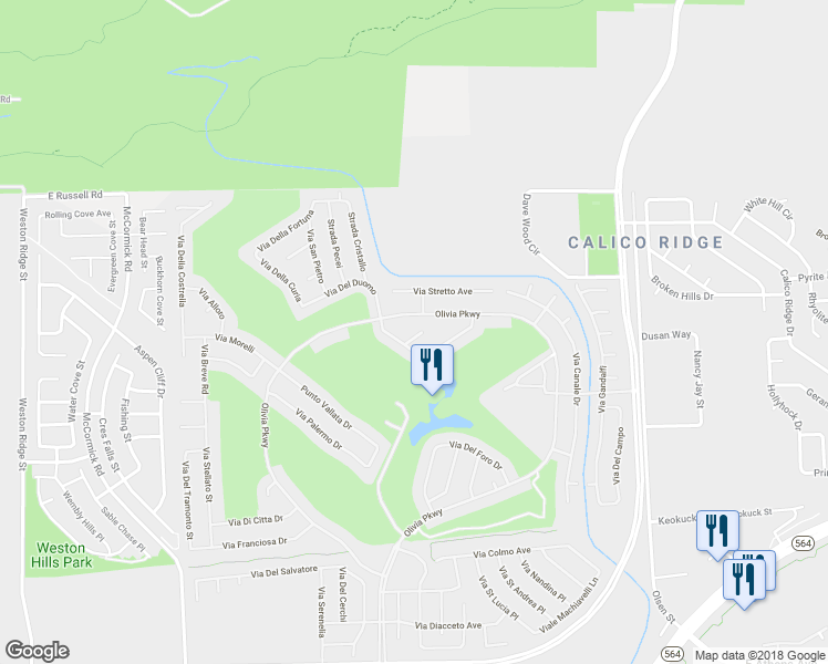 map of restaurants, bars, coffee shops, grocery stores, and more near 412 Via Gigante Court in Henderson