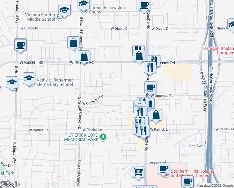 map of restaurants, bars, coffee shops, grocery stores, and more near 5914 Moon Garden Street in Las Vegas