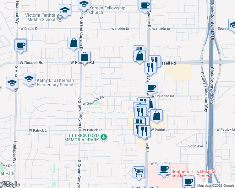 map of restaurants, bars, coffee shops, grocery stores, and more near 9587 Magnificent Avenue in Las Vegas