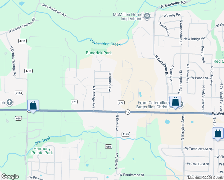 map of restaurants, bars, coffee shops, grocery stores, and more near 1260 Tradition Avenue in Fayetteville