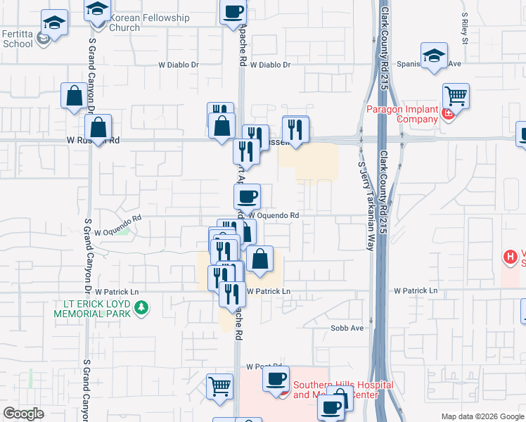 map of restaurants, bars, coffee shops, grocery stores, and more near 9325 Mandeville Bay Avenue in Las Vegas