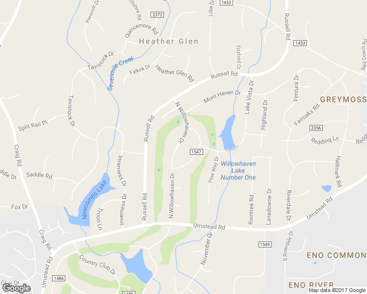 map of restaurants, bars, coffee shops, grocery stores, and more near 5230 North Willowhaven Drive in Durham
