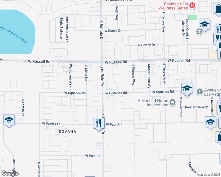 map of restaurants, bars, coffee shops, grocery stores, and more near 5875 Castle Vale Court in Las Vegas