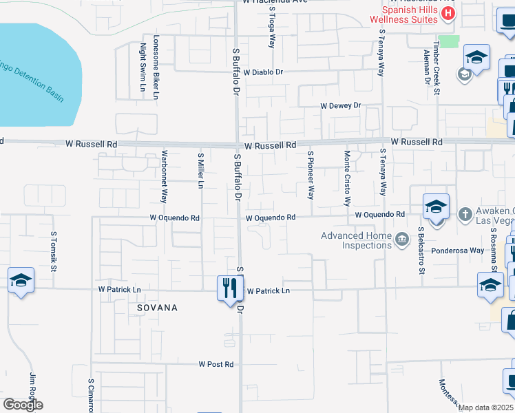 map of restaurants, bars, coffee shops, grocery stores, and more near 5875 Castle Vale Court in Las Vegas