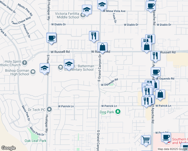 map of restaurants, bars, coffee shops, grocery stores, and more near 5835 Noble Stand Street in Las Vegas
