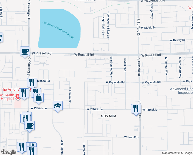 map of restaurants, bars, coffee shops, grocery stores, and more near 8001-8099 W Quail Ave in Las Vegas