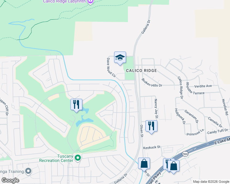 map of restaurants, bars, coffee shops, grocery stores, and more near 1089 Via Canale Drive in Henderson